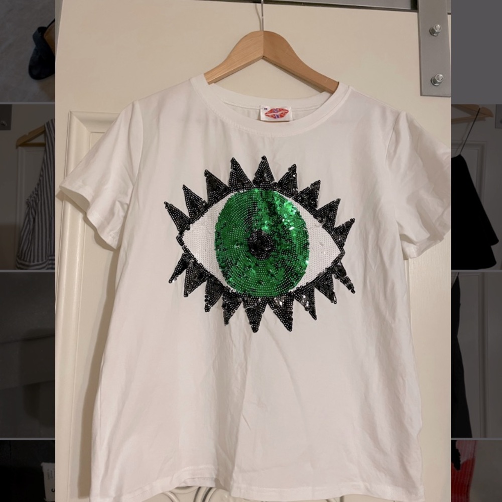 Sparkle city sequin evil eye shirt
